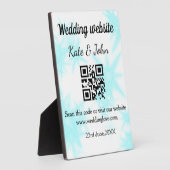 Plaque Photo Site web de mariage simple minimal Q R code ajoute (Côté)