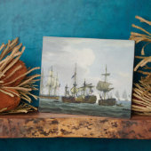 Plaque Photo Situation du HMS Temeraire à la bataille de Trafal (Côté)