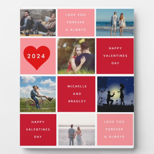 Plaque Photo six photos | Joyeux Valentines Day Grid Sherpa (Devant)