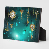 Plaque Photo Skeleton Keys on Green Background (Côté)