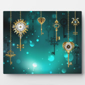 Plaque Photo Skeleton Keys on Green Background (Devant)