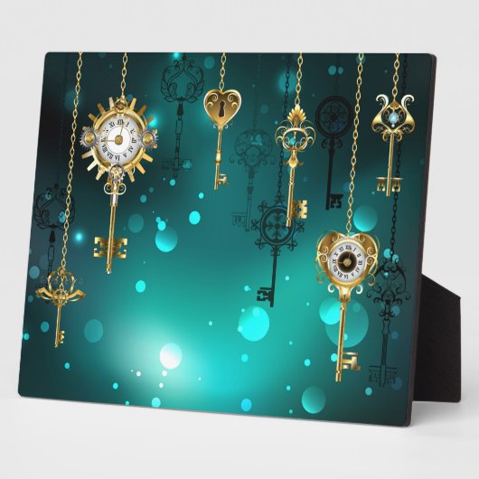 Plaque Photo Skeleton Keys on Green Background (Côté)