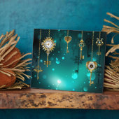 Plaque Photo Skeleton Keys on Green Background (Côté)