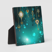 Plaque Photo Skeleton Keys on Green Background (Recto)