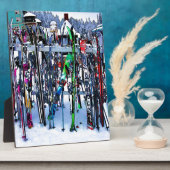 Plaque Photo Skis and Poles (Côté)