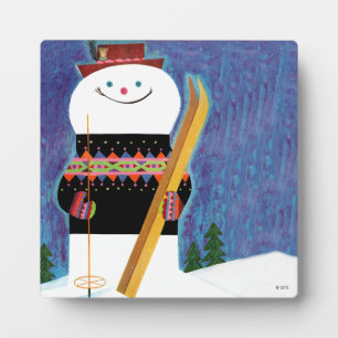 Plaque Photo Skis pour Snowman