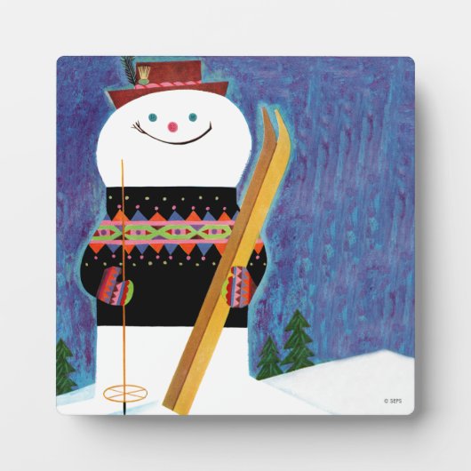 Plaque Photo Skis pour Snowman (Devant)