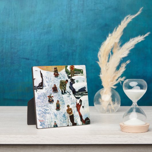 Plaque Photo Sledding and Digging Out (Insitu)