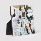 Plaque Photo Sledding and Digging Out (Recto)