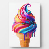 Plaque Photo SlipperyJoe's vibrante crème glacée cone classique (Devant)
