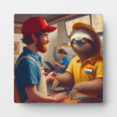 Plaque Photo Sloth Fast Food Worker (Devant)