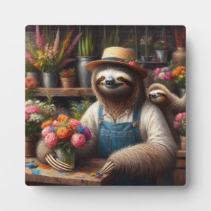 Plaque Photo Sloth Florist