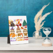 Plaque Photo Sloth Hallothanksmas heureux Drôle Halloween Thank (Côté)