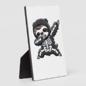Plaque Photo Sloth Halloween Skeleton Kids Women Men Sloth Clas (Côté)