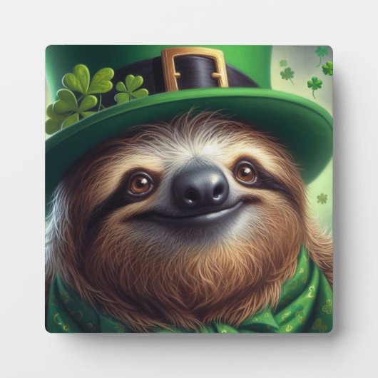 Plaque Photo Sloth St Paddys Day (Devant)