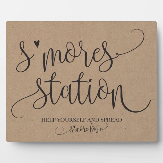 Plaque Photo S'mores Station Favor Party Signalisation (Devant)