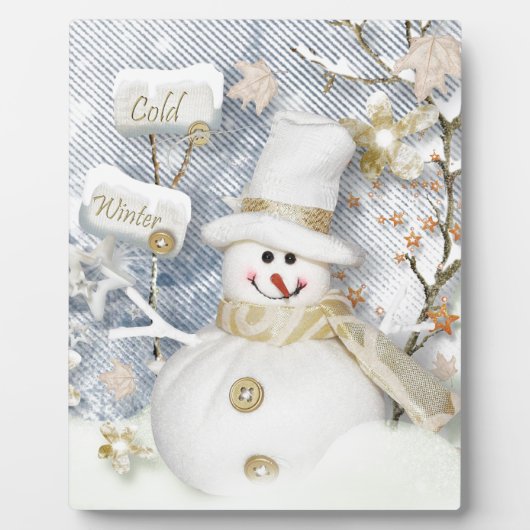 Plaque Photo Snowman hiver froid (Devant)
