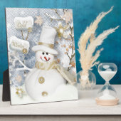 Plaque Photo Snowman hiver froid (Côté)