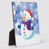 Plaque Photo Snowman hiver Joyeux Noël neige (Côté)