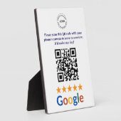 Plaque Photo Société de code QR de critiques Google pour entrep (Côté)