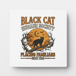 Plaque Photo Société humanitaire du chat noir Halloween pleine
