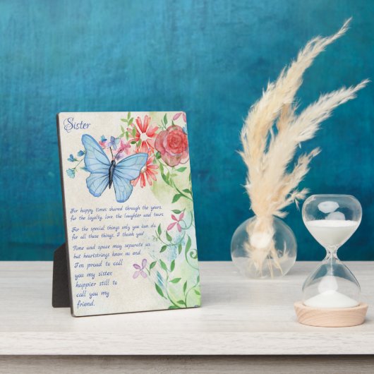 Plaque Photo Soeur Spéciale, Poème D'Ami (Côté)