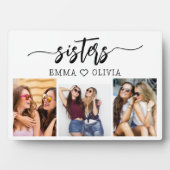 Plaque Photo Soeurs 3 Photo Collage Famille Keepsaké cadeau (Devant)