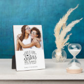 Plaque Photo Soeurs connectées au coeur Photo Keepsaké Blanc (Côté)