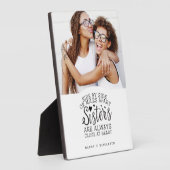 Plaque Photo Soeurs connectées au coeur Photo Keepsaké Blanc (Côté)