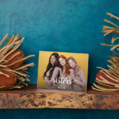 Plaque Photo Soeurs Script Coeur moderne (Côté)