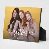 Plaque Photo Soeurs Script Coeur moderne (Côté)