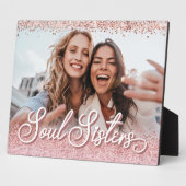 Plaque Photo Soeurs Soul Script Parties scintillant rose Meille (Côté)