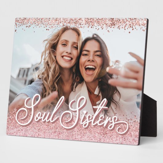 Plaque Photo Soeurs Soul Script Parties scintillant rose Meille (Côté)