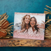 Plaque Photo Soeurs Soul Script Parties scintillant rose Meille (Côté)