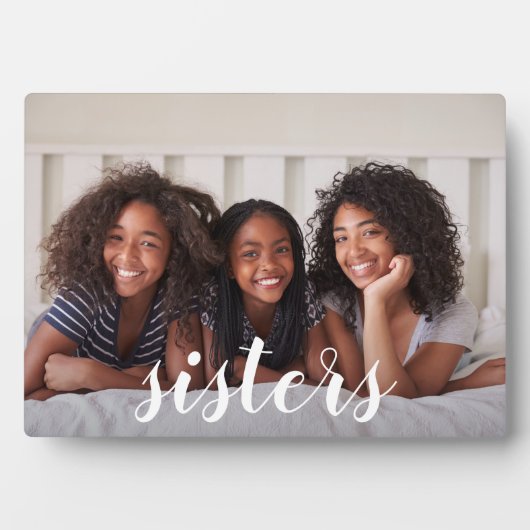 Plaque Photo Soeurs | Superposition de script (Devant)