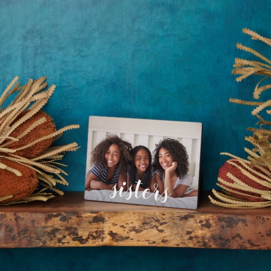 Plaque Photo Soeurs | Superposition de script (Côté)
