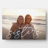 Plaque Photo Soeurs | Superposition de script photo horizontale (Devant)