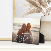 Plaque Photo Soeurs | Superposition de script photo horizontale