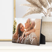 Plaque Photo Soeurs | Superposition de script photo horizontale