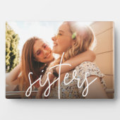 Plaque Photo Soeurs | Superposition de script photo horizontale (Devant)