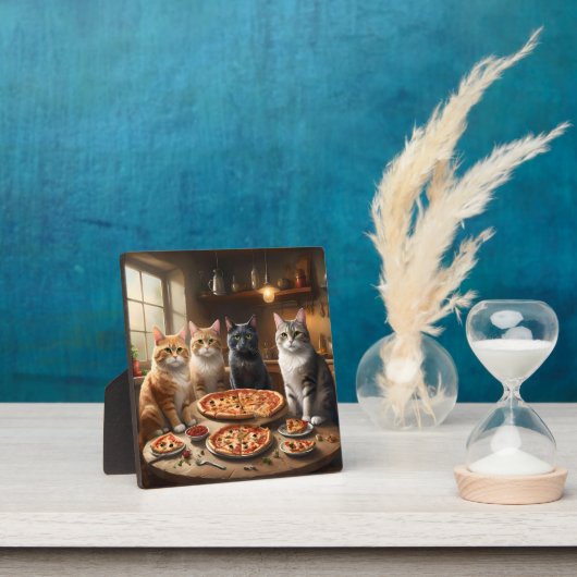 Plaque Photo Soirée Pizza Chat, (Insitu)