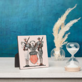 Plaque Photo Soldat, marin et bouclier américain (Insitu)