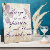 Plaque Photo Son Oeil est sur le Bruant...Bible Verse Art (Côté)