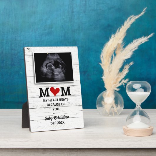 Plaque Photo Sonogramme de Faire-part de grossesse ultrasonaire (Côté)