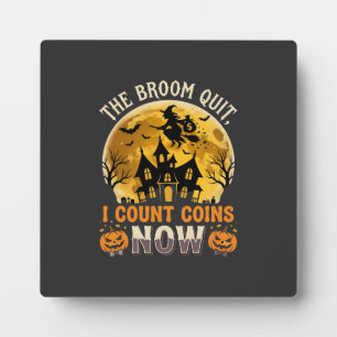 Plaque Photo Sorcière de banquier hantée d'Halloween