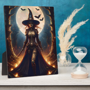 Plaque Photo Sorcière de la forêt Steampunk Halloween