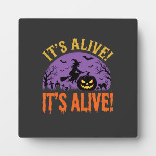 Plaque Photo Sorcière d'Halloween Jack O Lanterne C'est Vivant
