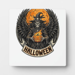 Plaque Photo Sorcière Halloween gothique vintage