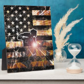 Plaque Photo Soudage des étincelles et flammes (Côté)