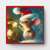 Plaque Photo Souris de Noël 1 (Devant)